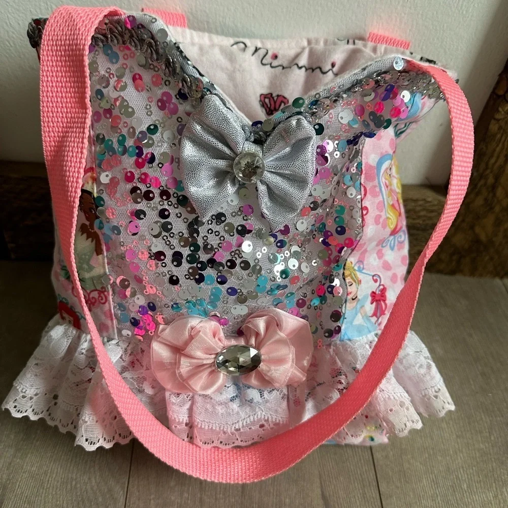 New Hand Crafted Handmade Girls Disney Princess Bling Purse